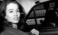 Christine Keeler in a car after leaving court during the trial of the society osteopath Stephen Ward in 1963. 