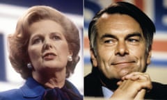 Images of Margaret Thatcher and David Owen side by side