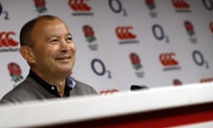 Eddie Jones talks to the press after announcing his England squad.