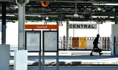 Empty platforms at Central Station in Sydney