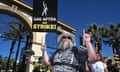 TOPSHOT-US-ENTERTAINMENT-CINEMA-TELEVISION-STRIKE-film-celebrity<br>TOPSHOT - US actor Jack Black joins SAG-AFTRA members and supporters as they picket outside Paramount Studios during their strike against the Hollywood studios, in Los Angeles, California, on November 8, 2023. (Photo by Robyn Beck / AFP) / "The erroneous me