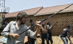 The Ramon Film Productions team shooting a scene for a Wakaliwood movie