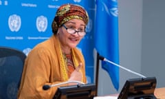 The UN deputy secretary general  Amina Mohammed at mic