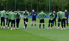 Sean Dyche during Everton training