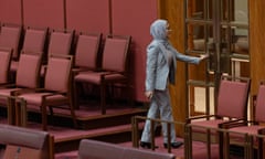 Labor senator Fatima Payman leaves the chamber after crossing the floor to vote with the Greens in the Senate on Tuesday.