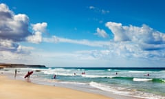 Surfer at beach, El Cotillo, Fuerteventura