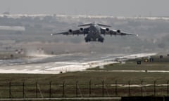 A US airforce plane takes off from Incirlik airbase in Turkey two years ago