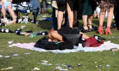 Racegoers are seen after the running of the Melbourne Cup at Flemington Racecourse in Melbourne, Tuesday, November 7, 2017. (AAP Image/Dan Himbrechts) NO ARCHIVING