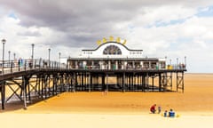 Cleethorpes pier UK England building exterior beach, Cleethorpes pier, Cleethorpes pier building, Cleethorpes pier front, Cleethorpes, pier, UK,<br>JJMFAW Cleethorpes pier UK England building exterior beach, Cleethorpes pier, Cleethorpes pier building, Cleethorpes pier front, Cleethorpes, pier, UK,