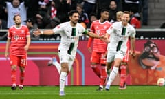 Lars Stindl (centre) celebrates scoring the opening goal