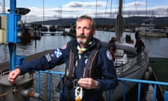 Chris ‘Cam’ Cameron, 53, departing from Inverkip, a small port on the Clyde, on board the yacht Taeping.