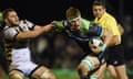 Sean O’Brien of Connacht is tackled by Thomas Young of Wasps during their European Rugby Champions Cup fixture