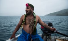 Tuvaluan men drove small boats to Greenpeace’s Rainbow Warrior to transfer passengers and crew to Kioa Island. The Kioa stop of the Rainbow Warrior’s voyage, which began months ago in Cairns, Australia, coincides with the Kioa Dialogue, where leaders and representatives from across the Pacific met for the Kioa Climate Emergency Declaration meetings.