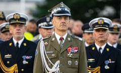 Gen Rajmund Andrzejczak seen on a parade in Gdansk to mark the 84th anniversary of the outbreak of the second world war, 1 September 2023