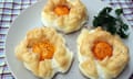 Cloud eggs ... baked eggs with added faff.