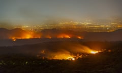 Fire breaks out on Mount Etna and spreads across the entire southern slope of the volcano as wildfires hit Sicily, in Catania, Italy.