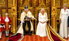 King Charles and Queen Camilla at the state opening of parliament in London