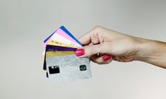 Hand with credit cards