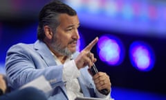 Sen. Ted Cruz records a podcast during the Turning Point Action Conference, Sunday, July 16, 2023, in West Palm Beach, Fla. (AP Photo/Michael Laughlin)