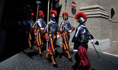 Swiss Guards re-entering the Castel Sant’Angelo in Rome.