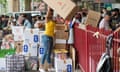 Tower block fire in London<br>Volunteers organise boxes of donations following near Grenfell Tower in west London after a fire engulfed the 24-storey building on Wednesday morning. PRESS ASSOCIATION Photo. Picture date: Friday June 16, 2017. Thirty people have died and more are feared dead after a huge fire destroyed the tower block in north Kensington. See PA story FIRE Grenfell. Photo credit should read: David Mirzoeff/PA Wire