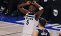 Minnesota Timberwolves guard Anthony Edwards celebrates during his team’s win over the Dallas Mavericks