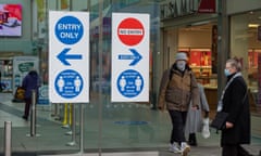 Covid signage and people wearing masks