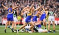 Luke Shuey leads celebrations as West Coast win the grand final.