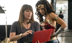 Patty Jenkins and actor Gal Gadot on the set of Wonder Woman 1984. 