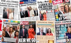 UK front pages after Labour win the 2024 general election.