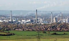 Stanlow oil refinery is seen near Ellesmere Port in Cheshire, UK