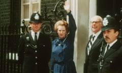 Politics - 1983 General Election<br>Margaret Thatcher with her husband Denis outside No. 10 Downing Street after the Conservative party won the General Election.