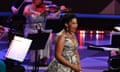 Soprano Golda Schultz with the BBC Symphony Orchestra conducted by Dalia Stasevska on stage at the Last Night of the Proms.