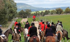 Fox hunters gather for a hunt.