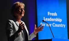 Andrea Leadsom addresses a leadership rally in central London.