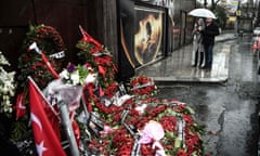 A makeshift memorial to victims in front of the Reina nightclub in Istanbul.