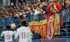 Montenegro fans during the qualifier against England.