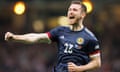 Anthony Ralston celebrates scoring Scotland’s first goal at Hampden Park.  