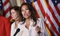 US-POLITICS-CONGRESS-WEAPONS<br>Representative Veronica Escobar (R), D-TX, speaks alongside House Speaker Nancy Pelosi (L), D-CA, during a press conference to demand a vote for the House-passed bipartisan Background Checks Act, at the US Capitol in Washington, DC on September 9, 2019. (Photo by MANDEL NGAN / AFP)MANDEL NGAN/AFP/Getty Images