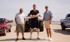 Chris Harris, Freddie Flintoff, Paddy McGuinness on the BBC’s Top Gear.