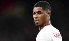 Marcus Rashford during Manchester United's match against Nottingham Forest.