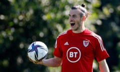 Gareth Bale at a Wales training session on Tuesday.