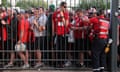 Liverpool fans outside the Stade de France before last year’s Champions League final.