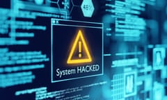 A computer system hacking warning