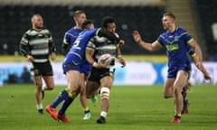 Hull FC v Warrington Wolves - Betfred Super League - KCOM Stadium<br>Hull FC’s Bureta Faraimo is tackled by Warrington Wolves Joe Philbin leading to the latter receiving a red card during the Betfred Super League match at the KCOM Stadium, Hull. PRESS ASSOCIATION Photo. Picture date: Friday March 2, 2018. See PA story RUGBYL Hull FC. Photo credit should read: Nigel French/PA Wire. RESTRICTIONS: Editorial use only. No commercial use. No false commercial association. No video emulation. No manipulation of images.