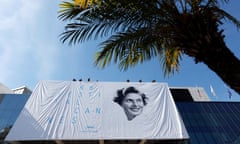 Preparations - 68th Cannes Film Festival<br>epa04742724 Workers set up the official poster of the 68th annual Cannes Film Festival on the Palais des Festivals facade, in Cannes, France, 11 May 2015. The poster displays a photograph of Swedish actress Ingrid Bergman taken by Polish photographer David Seymour. The film festival will run from 13 to 24 May. EPA/GUILLAUME HORCAJUELO