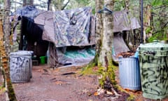 Christopher Knight’s makeshift camp in Rome, Maine.