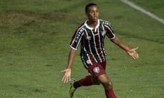 £33 per use. RJ - Volta Redonda - 06/04/2021 - CARIOCA 2021, MACAE X FLUMINENSE - Kayky Fluminense player celebrates his goal during a match against Macae at the Raulino de Oliveira stadium for the Carioca 2021 championship. Photo: Thiago Ribeiro / AGIF (via AP)