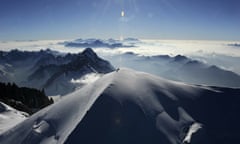 Aerial picture of Mont Blanc, in the French Alps.