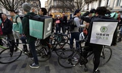 Food delivery riders in Bordeaux, France